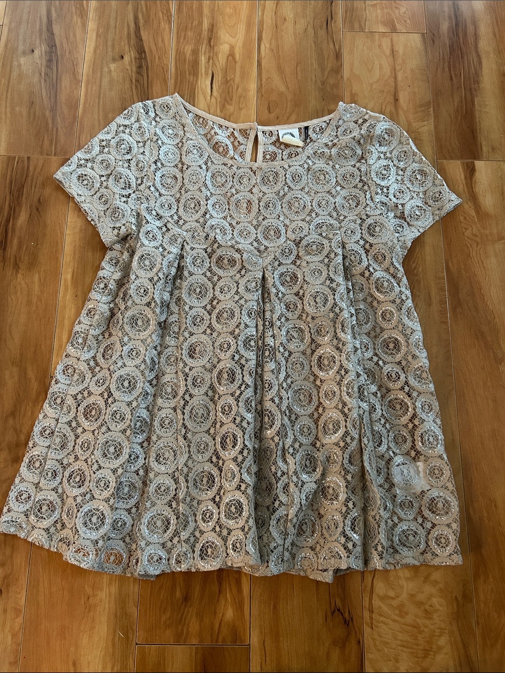 Akemi + kin Anthropologie tinsel blouse - babydoll silver sparkle top